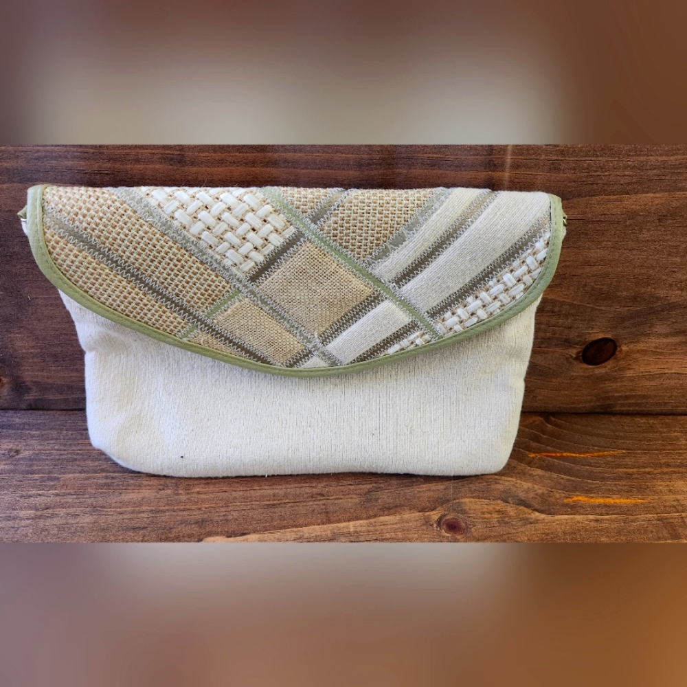 Vintage 80's women's cotton clutch purse